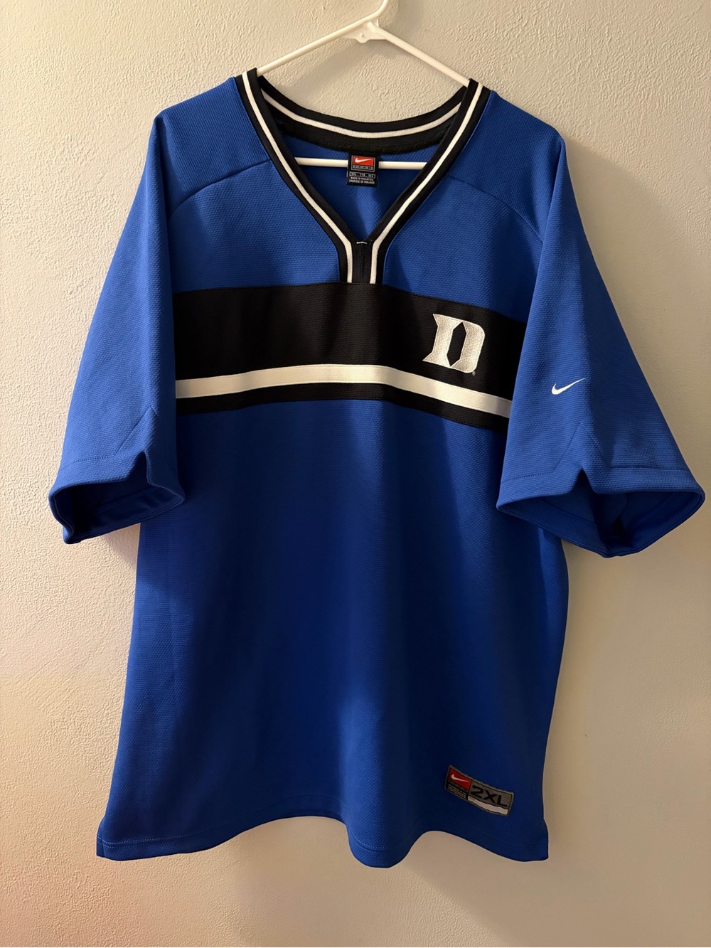 Vintage Nike Duke Blue Devils 90s Basketball Warmup Shirt Men’s Size 2XL
